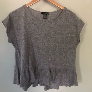 Cropped Ruffle Bottom Tee